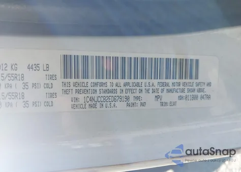 2014 Jeep Compass Limited from USA, damaged, VIN 1C4NJCCB2ED679190